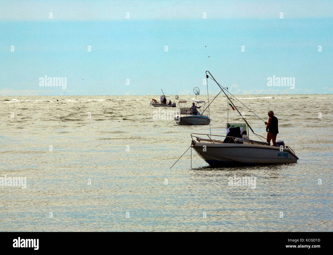 Parc du Delta du Po en Italie de Porto Tolle : pêcheur Banque D'Images Parc du Delta du Po en Italie de Porto Tolle : pêcheur Banque D'Images
