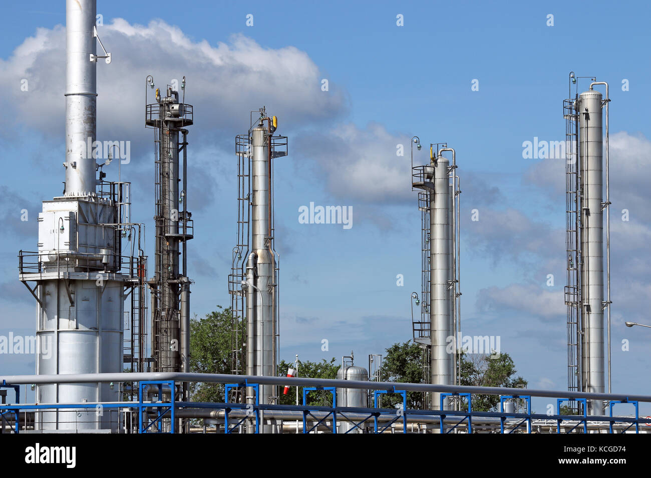 Zone de l'industrie de la raffinerie usine pétrochimique Banque D'Images
