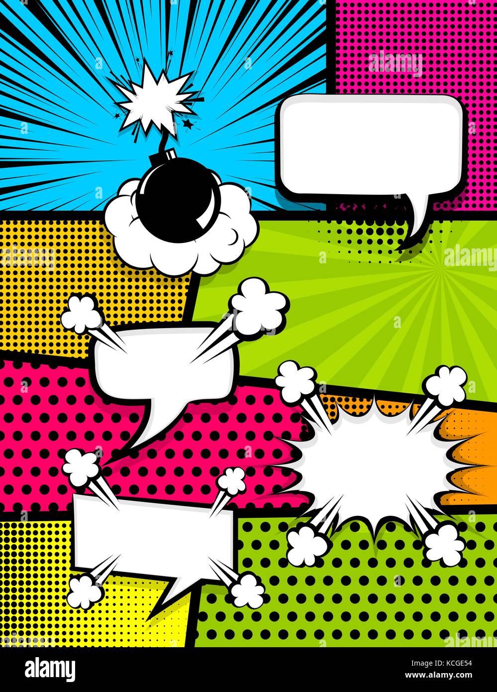 Pop art bande dessinée retour vertical Illustration de Vecteur