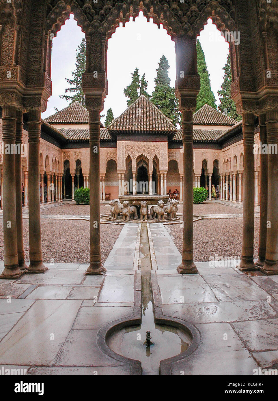 Patio de los Leones, Alhambra, Granada, Espagne Banque D'Images