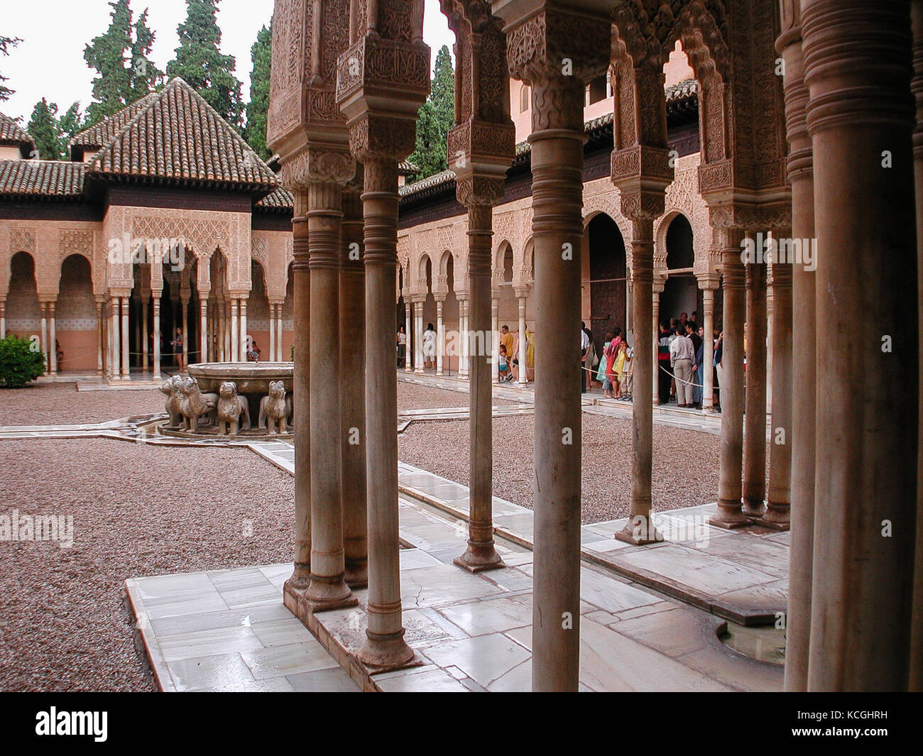 Patio de los Leones, Alhambra, Granada, Espagne Banque D'Images