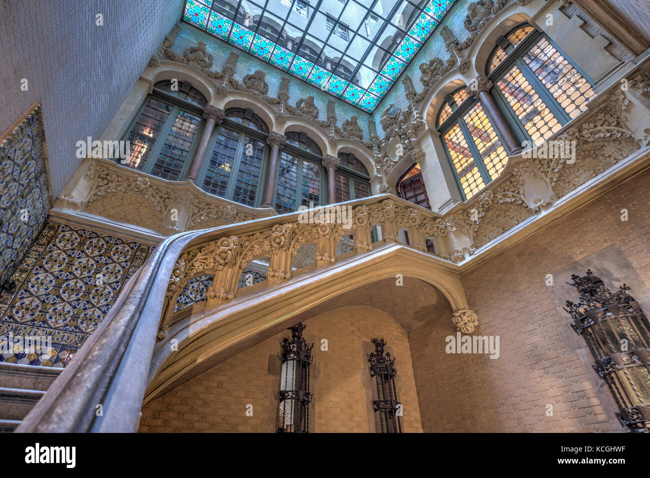 Palau del Baró de Quadras, Barcelone, Catalogne, Espagne Banque D'Images