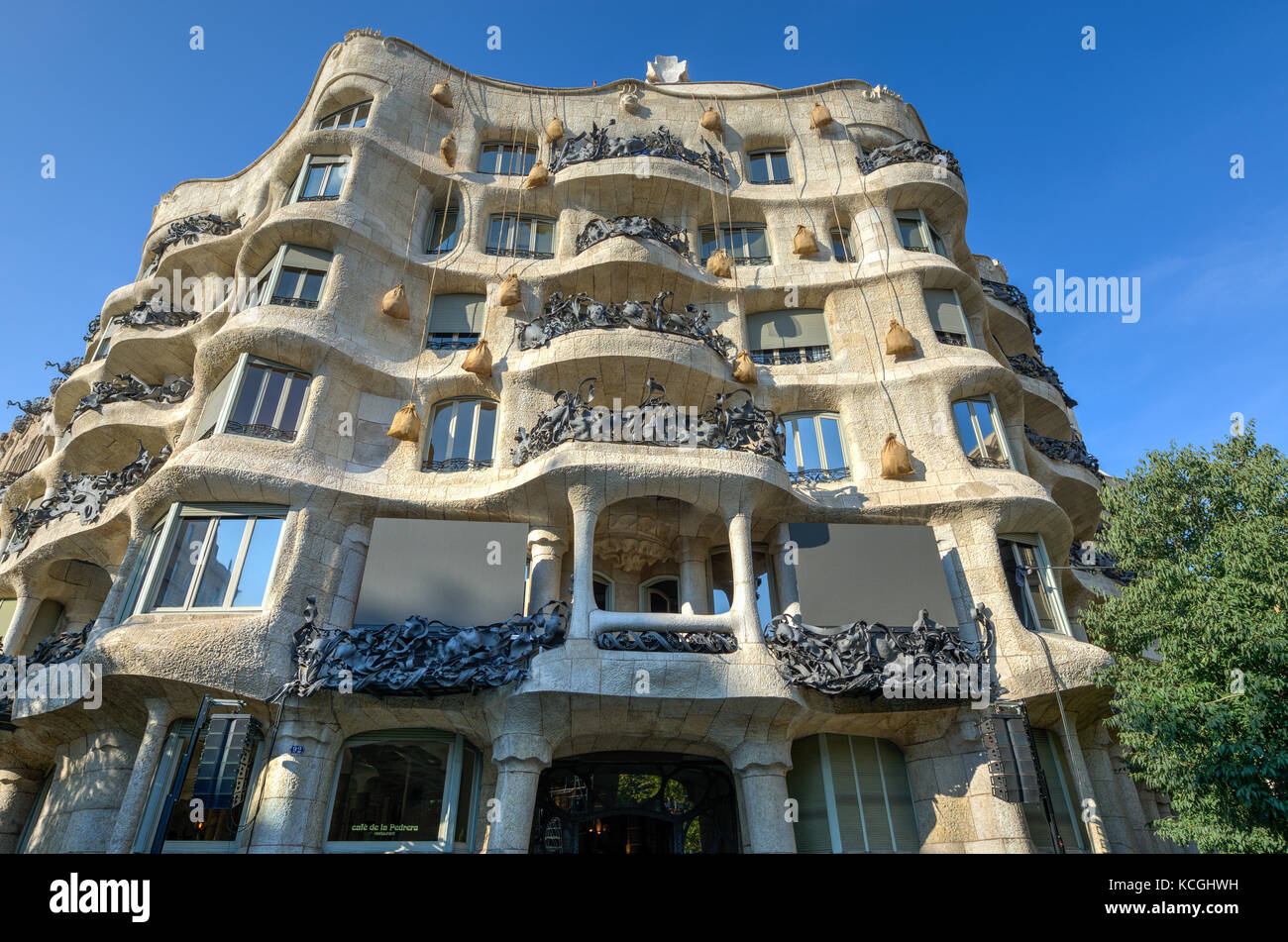 La Pedrera, Passeig de Grácia, Barcelone, Catalogne, Espagne Banque D'Images