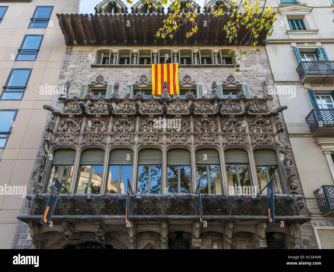 Palau del Baró de Quadras, Barcelone, Catalogne, Espagne Banque D'Images