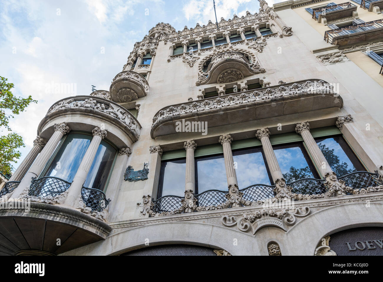 L'architecture moderniste sur Passeig de Gracia, Barcelone, Catalogne, Espagne Banque D'Images