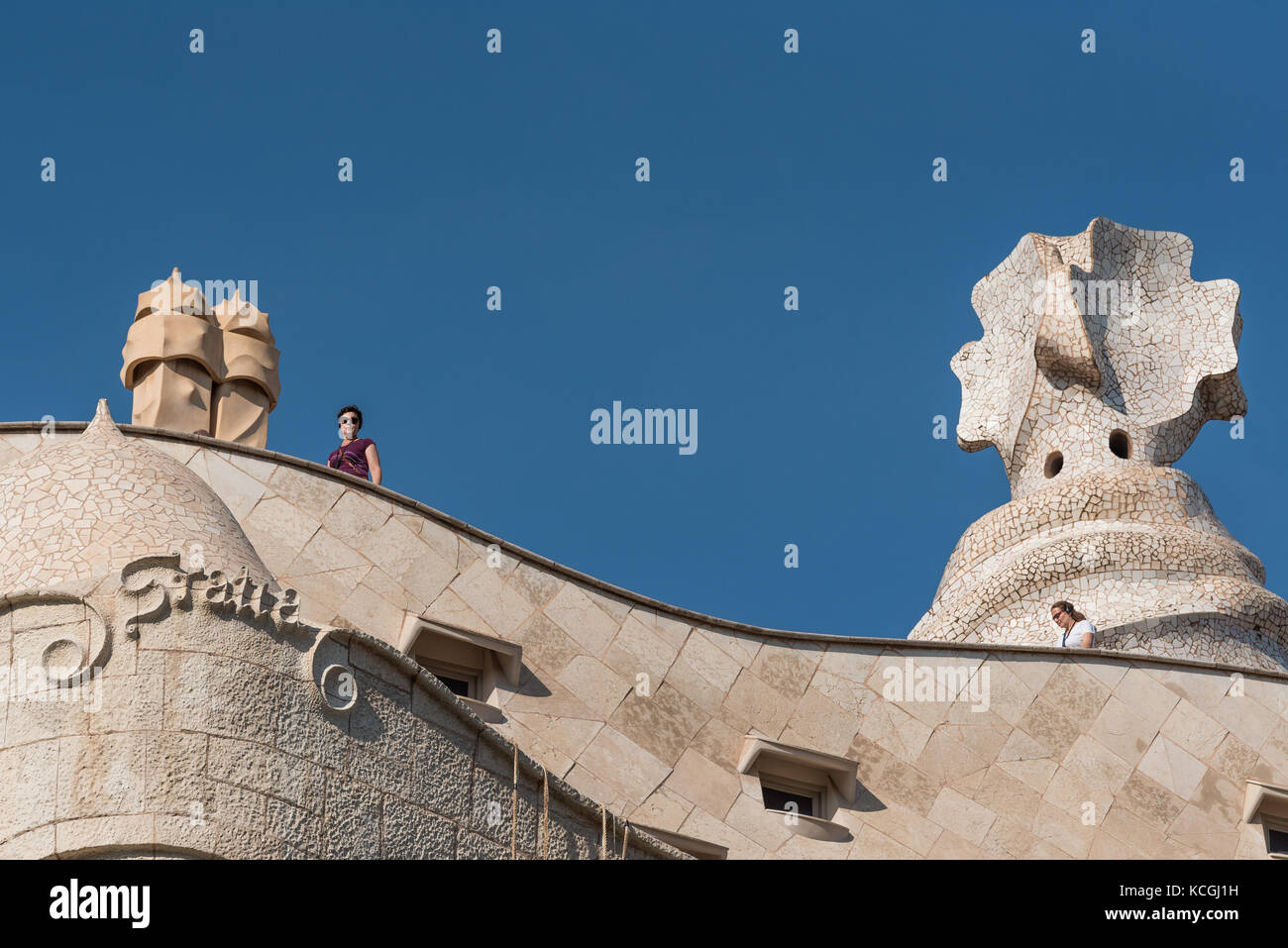 La Pedrera, Passeig de Grácia, Barcelone, Catalogne, Espagne Banque D'Images