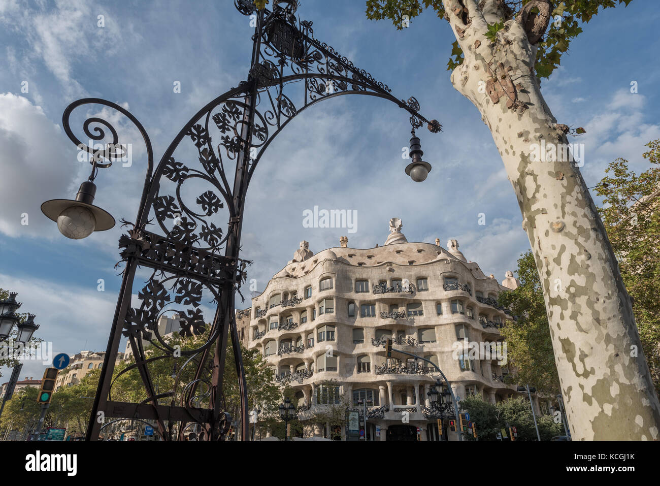 La Pedrera, Passeig de Grácia, Barcelone, Catalogne, Espagne Banque D'Images