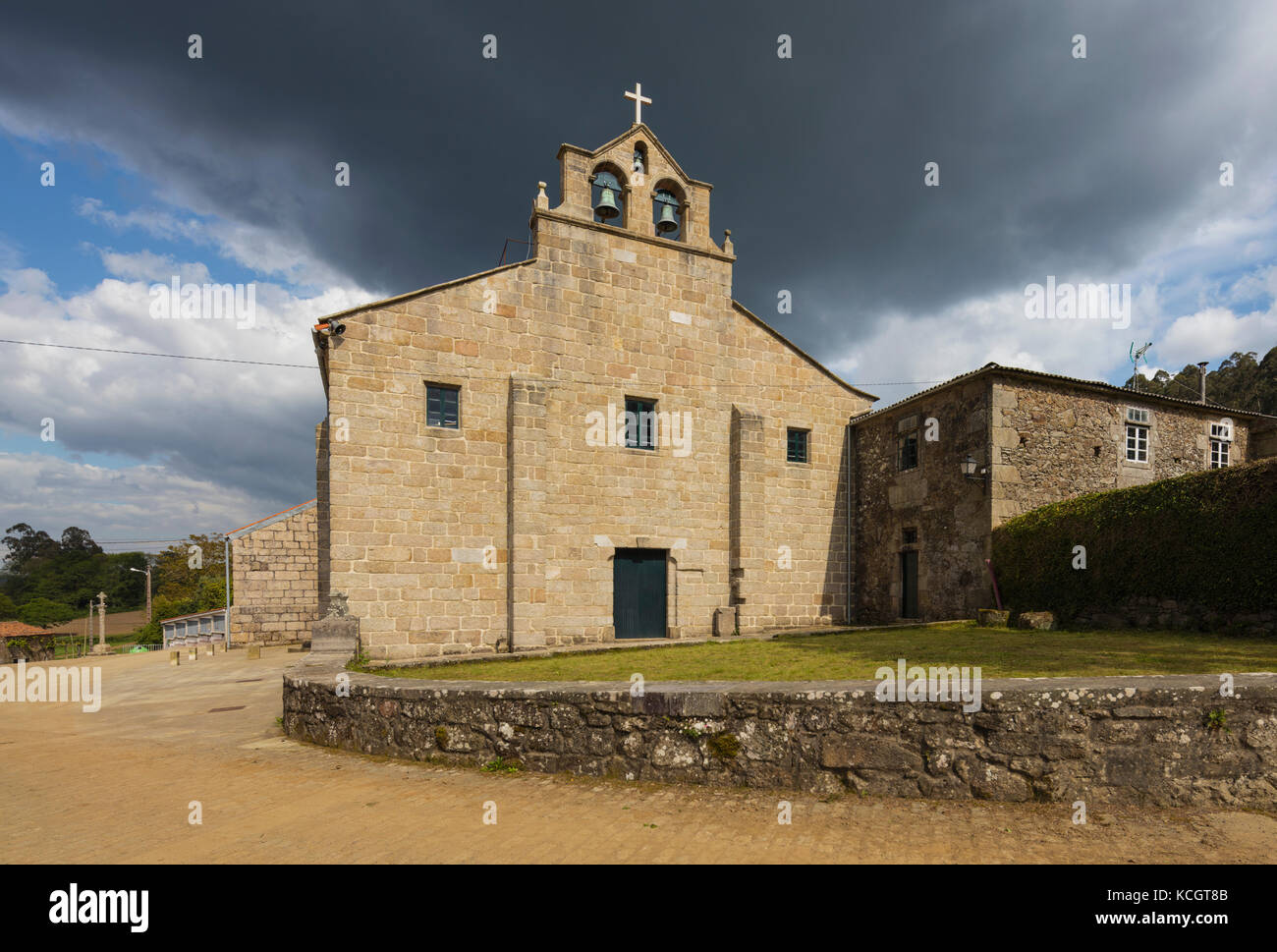 Soandres, province de la Corogne, Galice, Espagne. Le monastère de San pedro de soandres du 10ème siècle. Banque D'Images