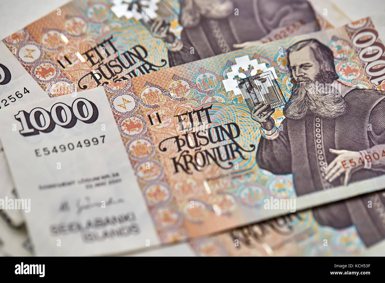 Couronne islandaise banknotes Banque D'Images
