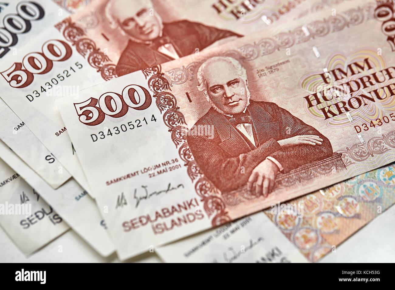 Couronne islandaise banknotes Banque D'Images