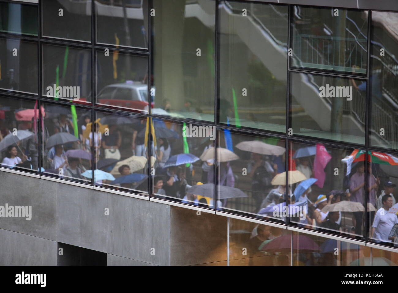 Jour rainly à hong kong, un manifestant juillet rallye Banque D'Images