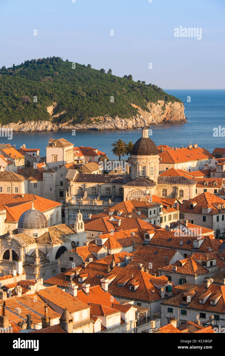 Vue de l'allée des remparts, Vieille Ville, Dubrovnik, Croatie Banque D'Images