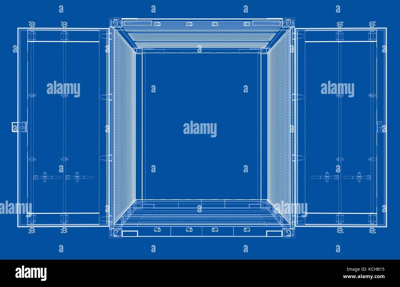 Conteneur en fil de style. Illustration de Vecteur