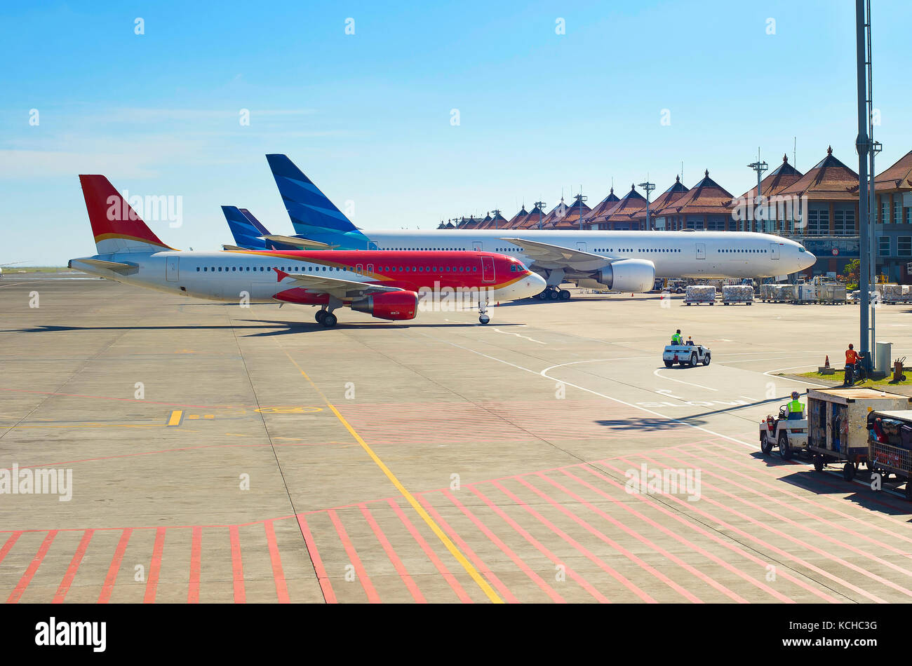 Voir l'aéroport de Sunshine dans la journée. L'île de Bali, Indonésie Banque D'Images