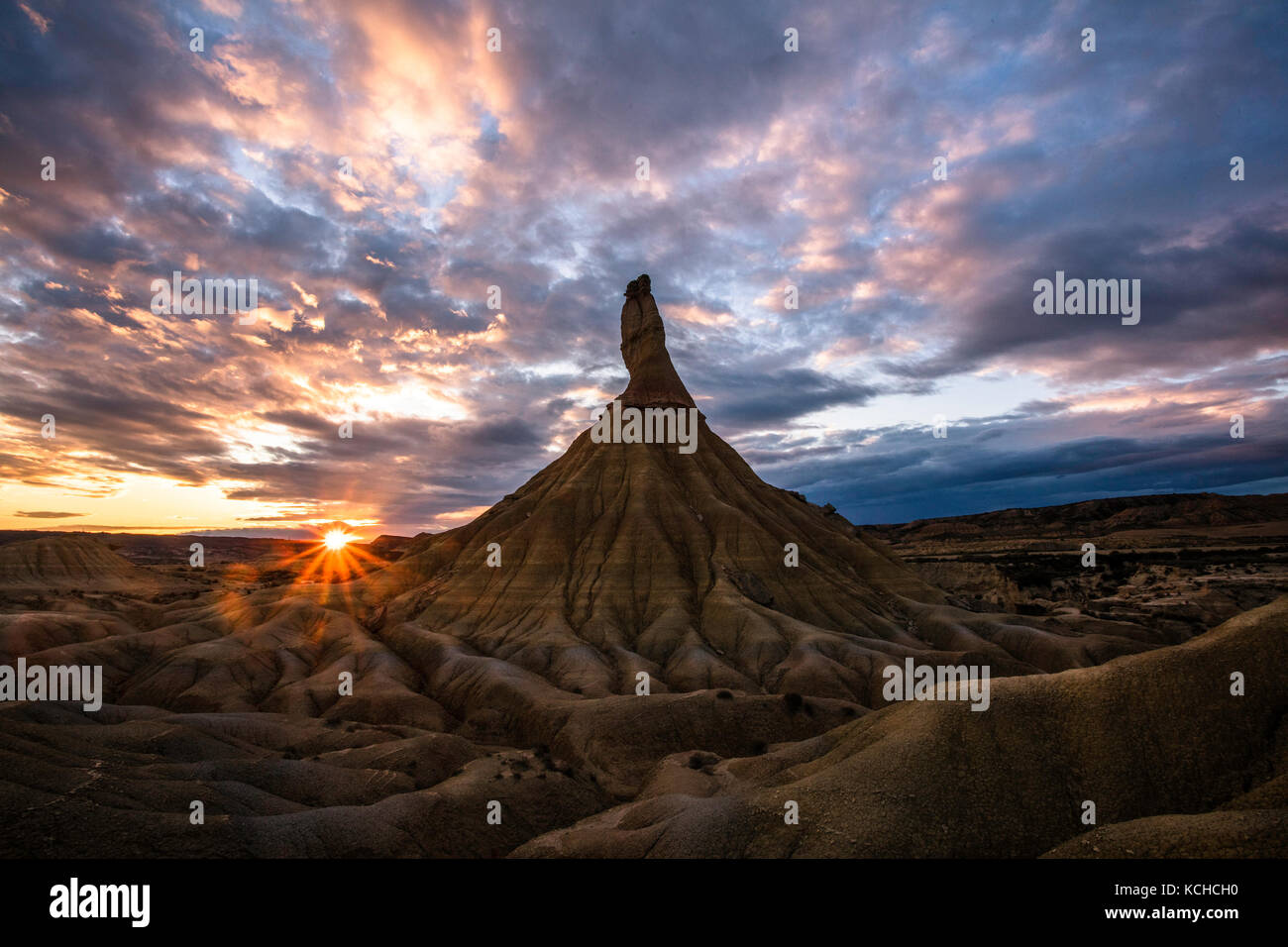 Castildetierra. Parque Nacional de las Bardenas Reales, Espagne. Jeu des trônes 6 scènes ont été tourné ici. Banque D'Images