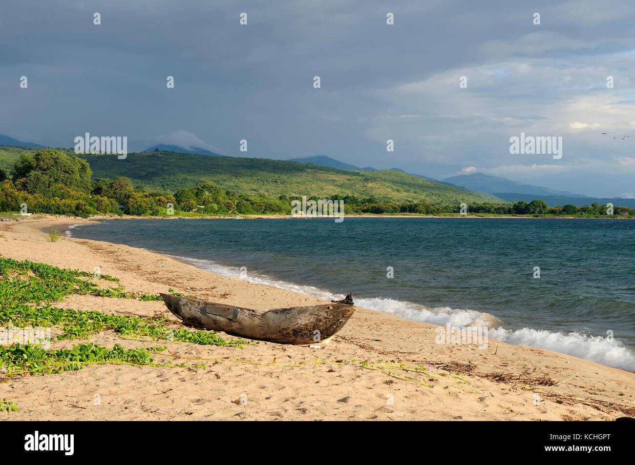 La Tanzanie, le Malawi Lake est le plus long et le second plus profond lac d'eau douce, c'est aussi l'un des plus anciens lacs de la planète. La photo présente Banque D'Images