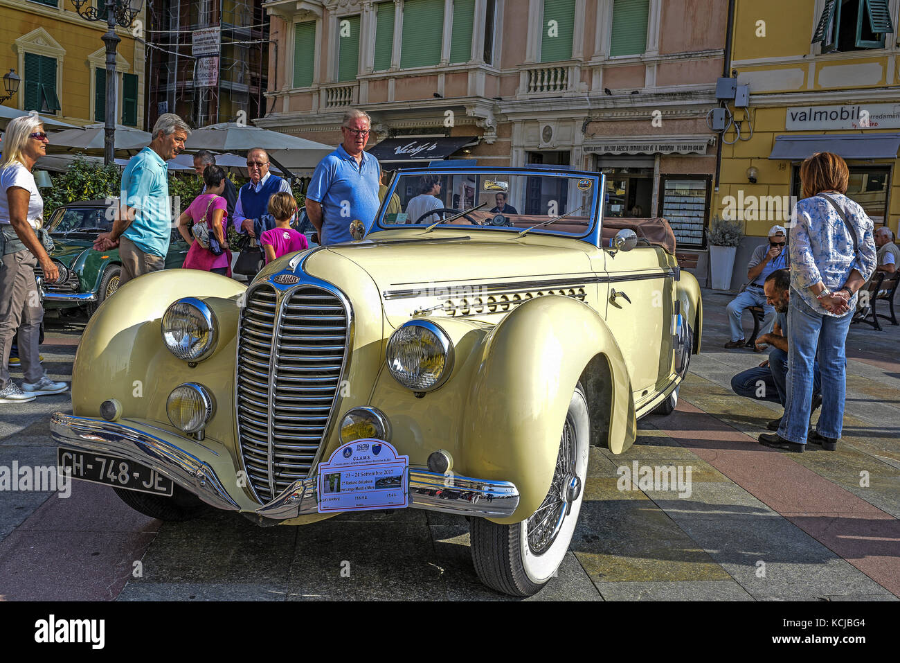 Italie Ligurie réunion voitures anciennes, à Varazze - delahaye 135ms 1947 Banque D'Images