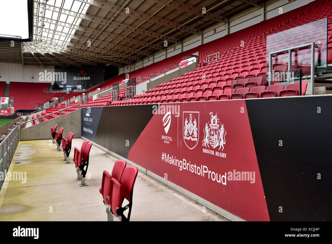 Coin intérieur Ashton Gate Stadium accueil de Bristol City Football club Banque D'Images