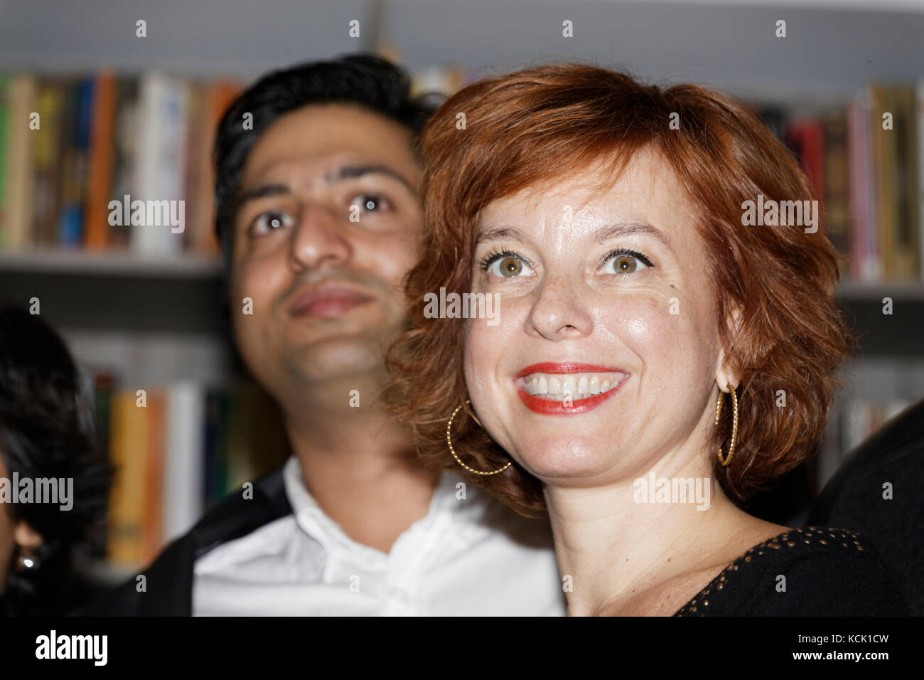 La celle-Saint-Cloud, France. 05 octobre 2017. L'actrice Sylvie Malys assiste à la haute gastronomie indienne fourchette d'Or 2017 au restaurant Mangalore Lounge le 05 octobre 2017 à la celle-Saint-Cloud. Crédit : Bernard Menigault/Alamy Live News Banque D'Images