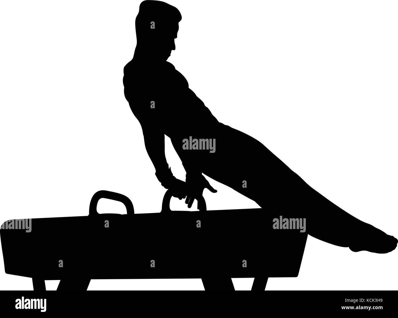 Silhouette noire pomme l'homme exercice gymnast Illustration de Vecteur