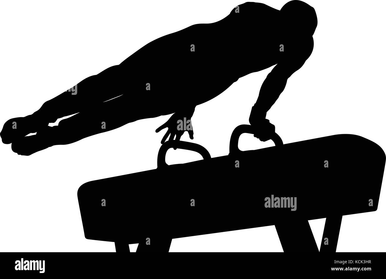 Pomme l'exercice gymnaste athlète silhouette noire Illustration de Vecteur