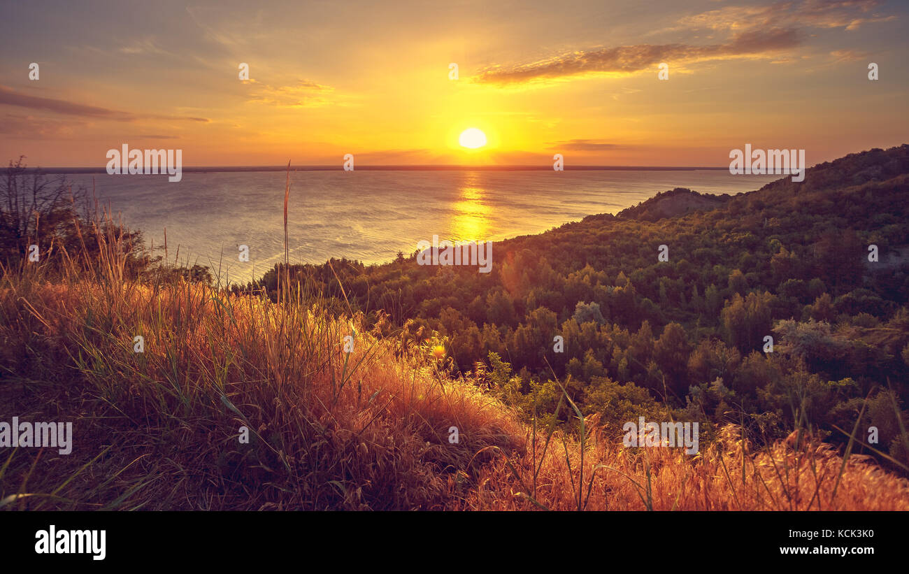 Nature paysage majestueux avec sunset sky Banque D'Images