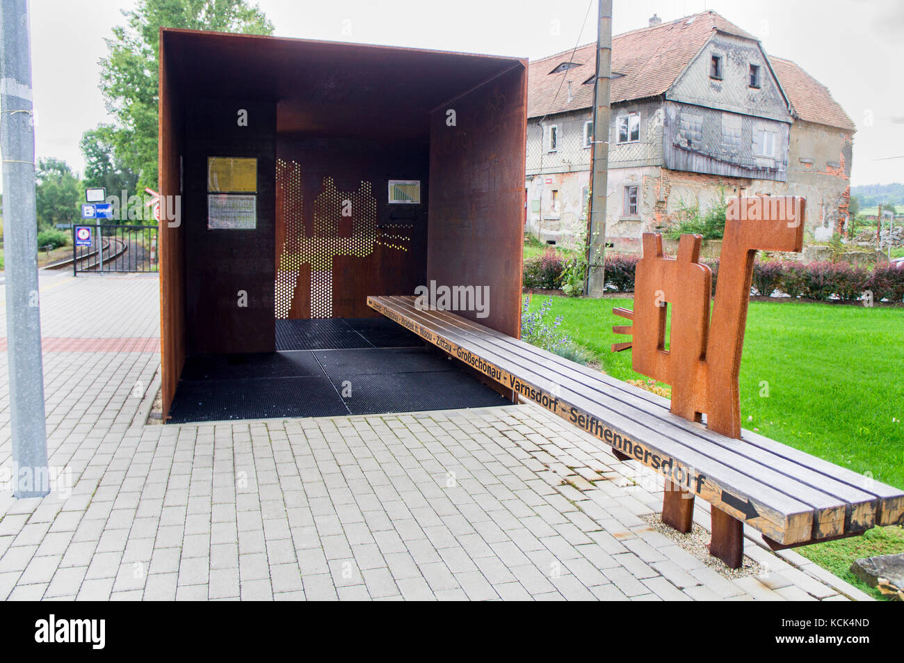 Gare de Varnsdorf-pivovar Kocour Banque D'Images