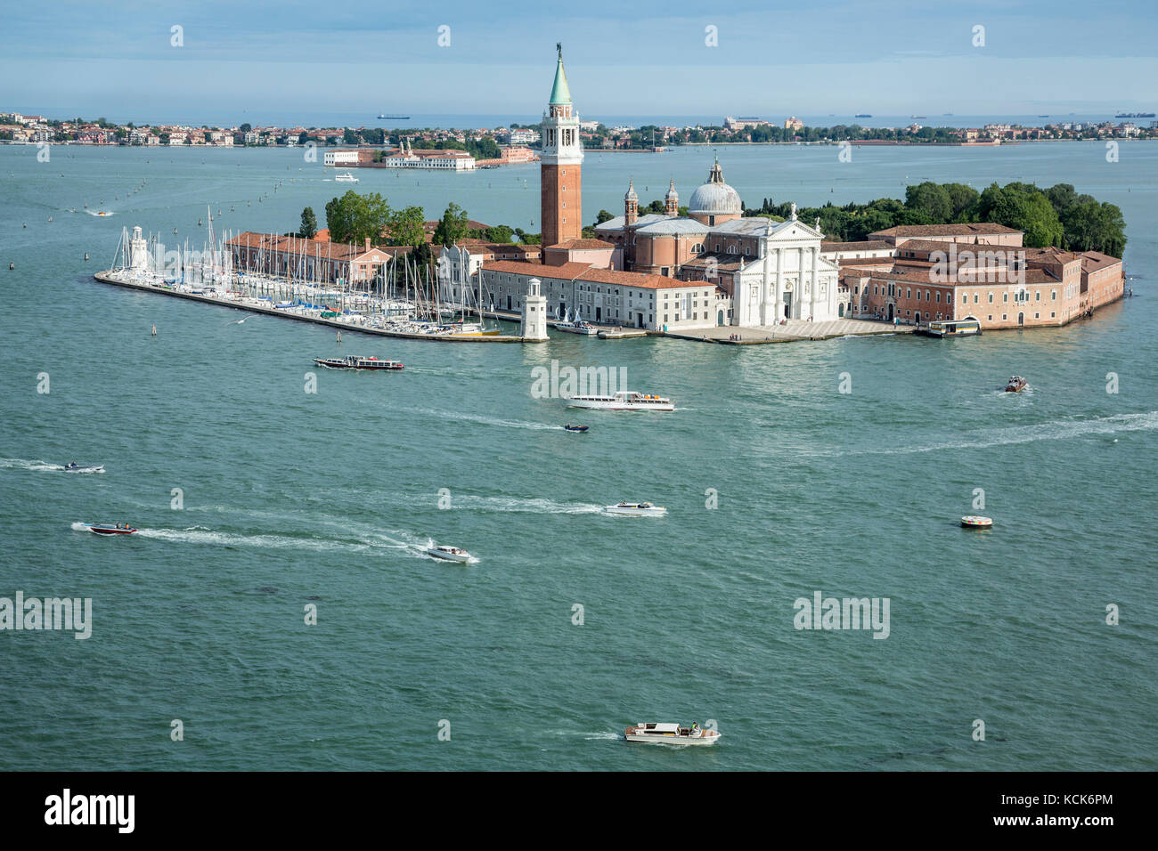 L'île de San Giorgio Maggiore, dans la lagune de Venise, Italie Banque D'Images