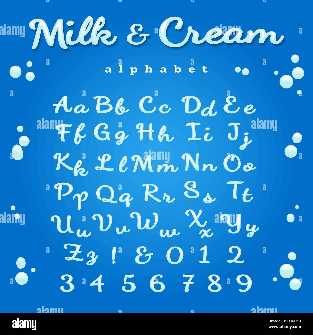 Alphabet de lait ou de crème Illustration de Vecteur