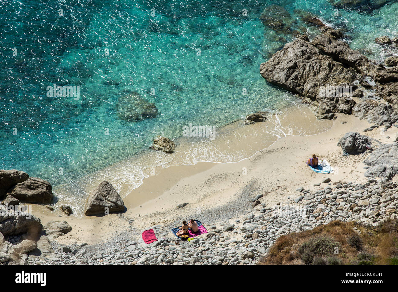 La plage nommée 'Praia je focu' près de Capo Vaticano, dans le sud de l'Italie Banque D'Images
