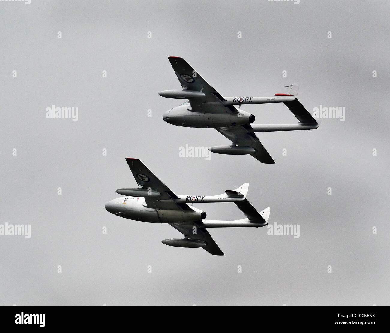 De Havilland Vampire, mono et de chasseurs à réaction de siège. Banque D'Images