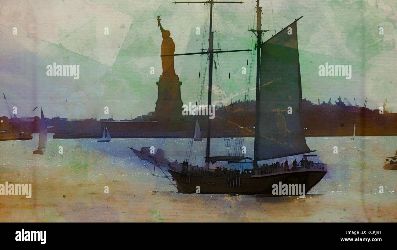 Peinture de voilier à Ny Banque D'Images