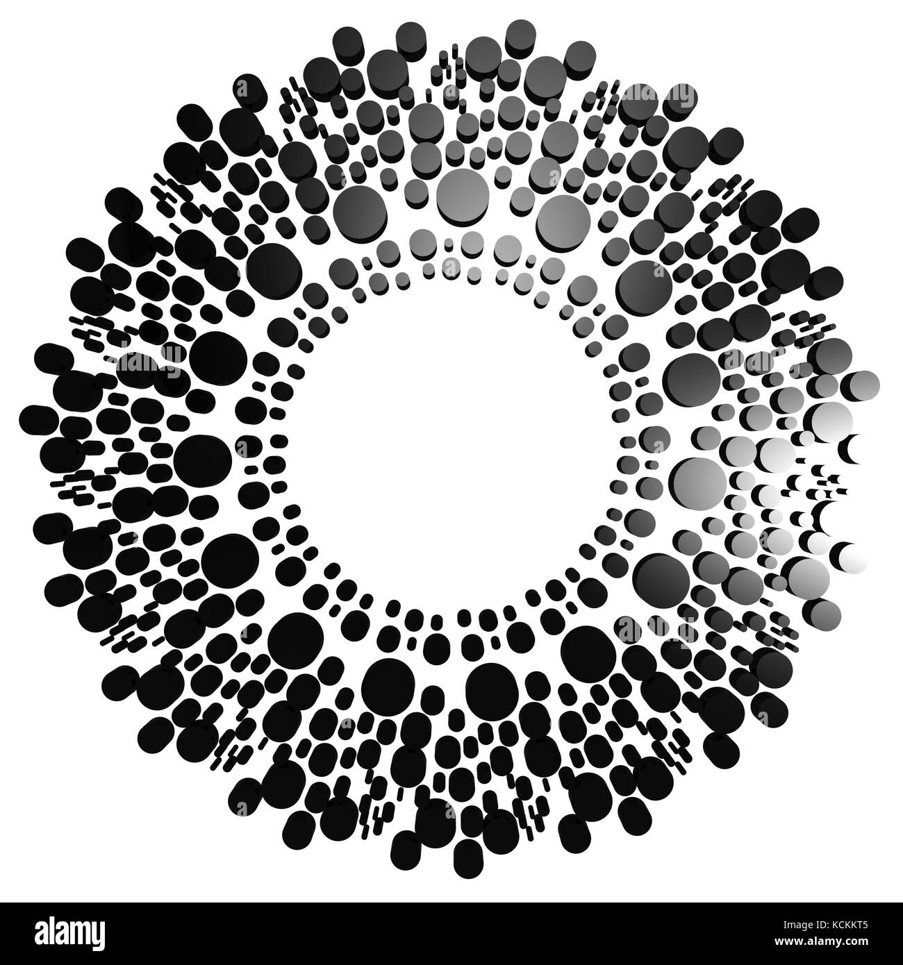 Cercle noir avec image dot avec hi-res rendus d'art qui pourrait être utilisé pour toute la conception graphique. Banque D'Images
