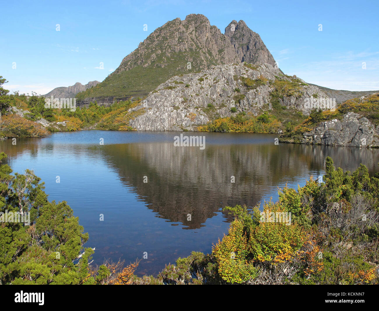 Cradle Mountain en automne. Parc national Cradle Mountain-Lake St clair, Tasmanie, Australie Banque D'Images