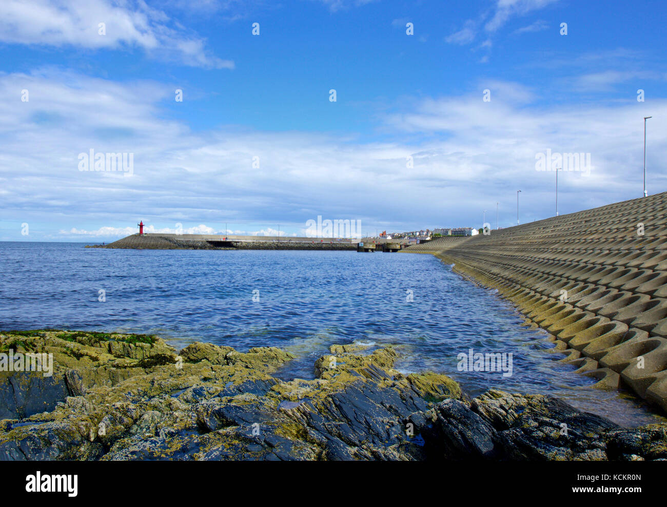 Les défenses de la mer à Bangor, Irlande du Nord Banque D'Images