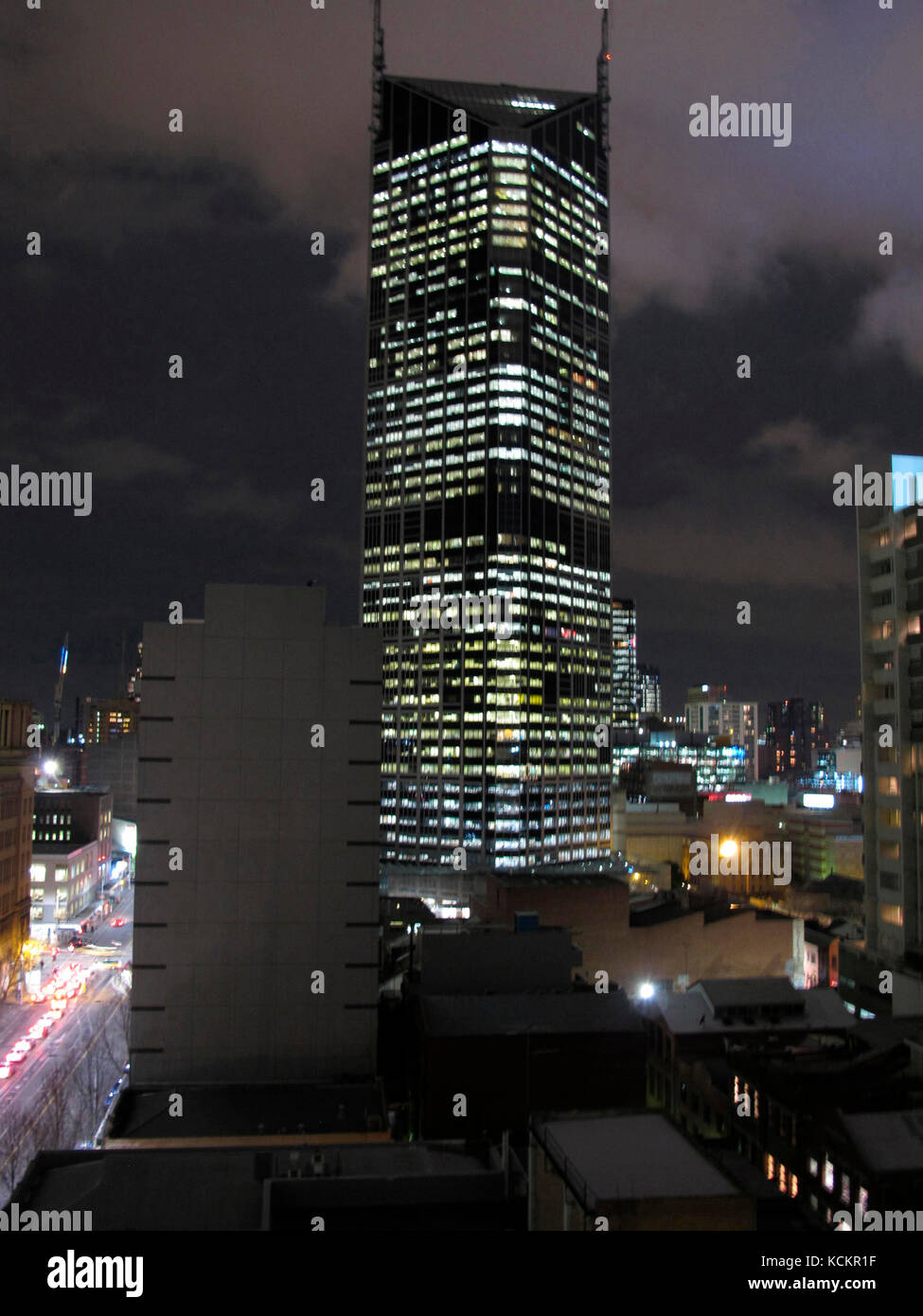 La Tour centrale de Melbourne, de 46 étages, est l'un des plus hauts bâtiments de la ville. Melbourne, Victoria, Australie Banque D'Images