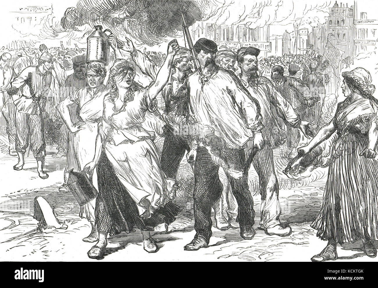 Pétroleuses à Paris, semaine sanglante, 1871. Les derniers jours de la commune de Paris Banque D'Images