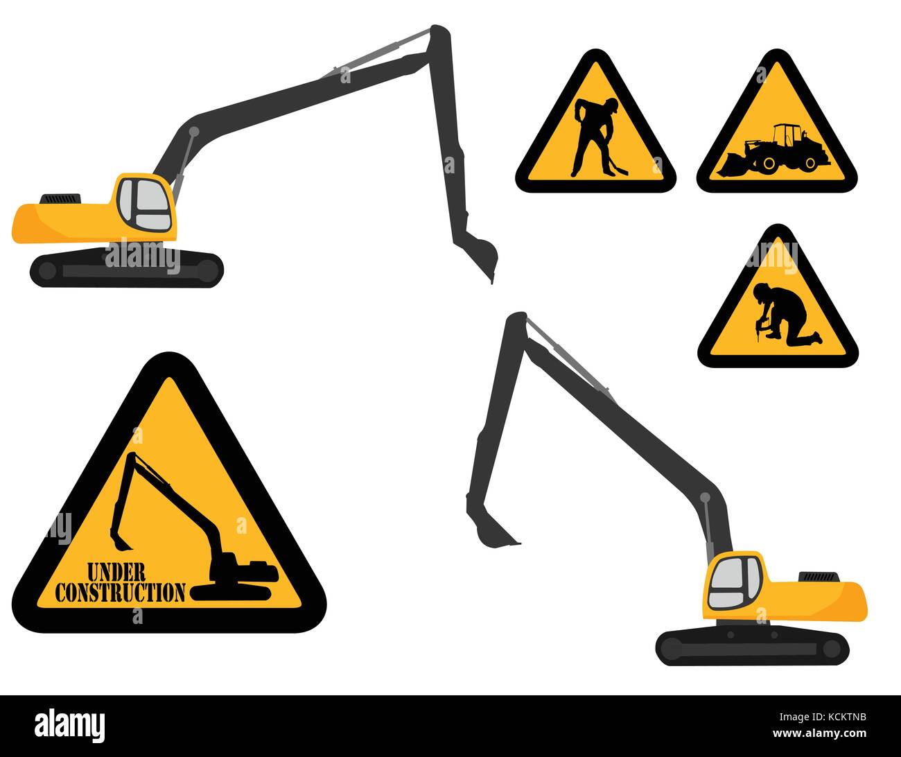Nad pelle 'en construction' signes - vector Illustration de Vecteur Nad pelle 'en construction' signes - vector Illustration de Vecteur