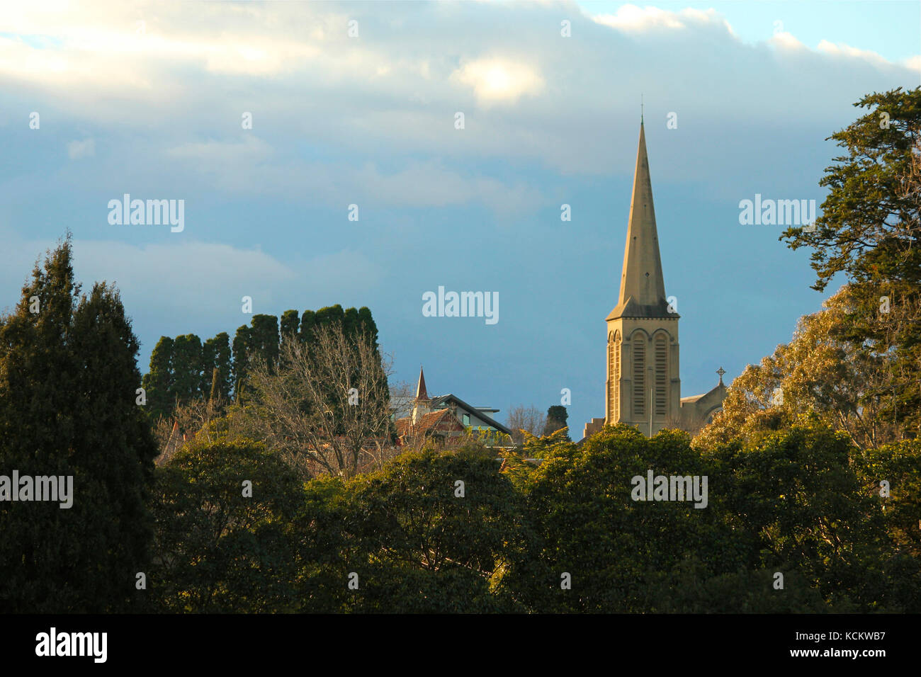 Spire of St Mark’s Anglican Church, Camberwell, Melbourne, Victoria, Australie Banque D'Images