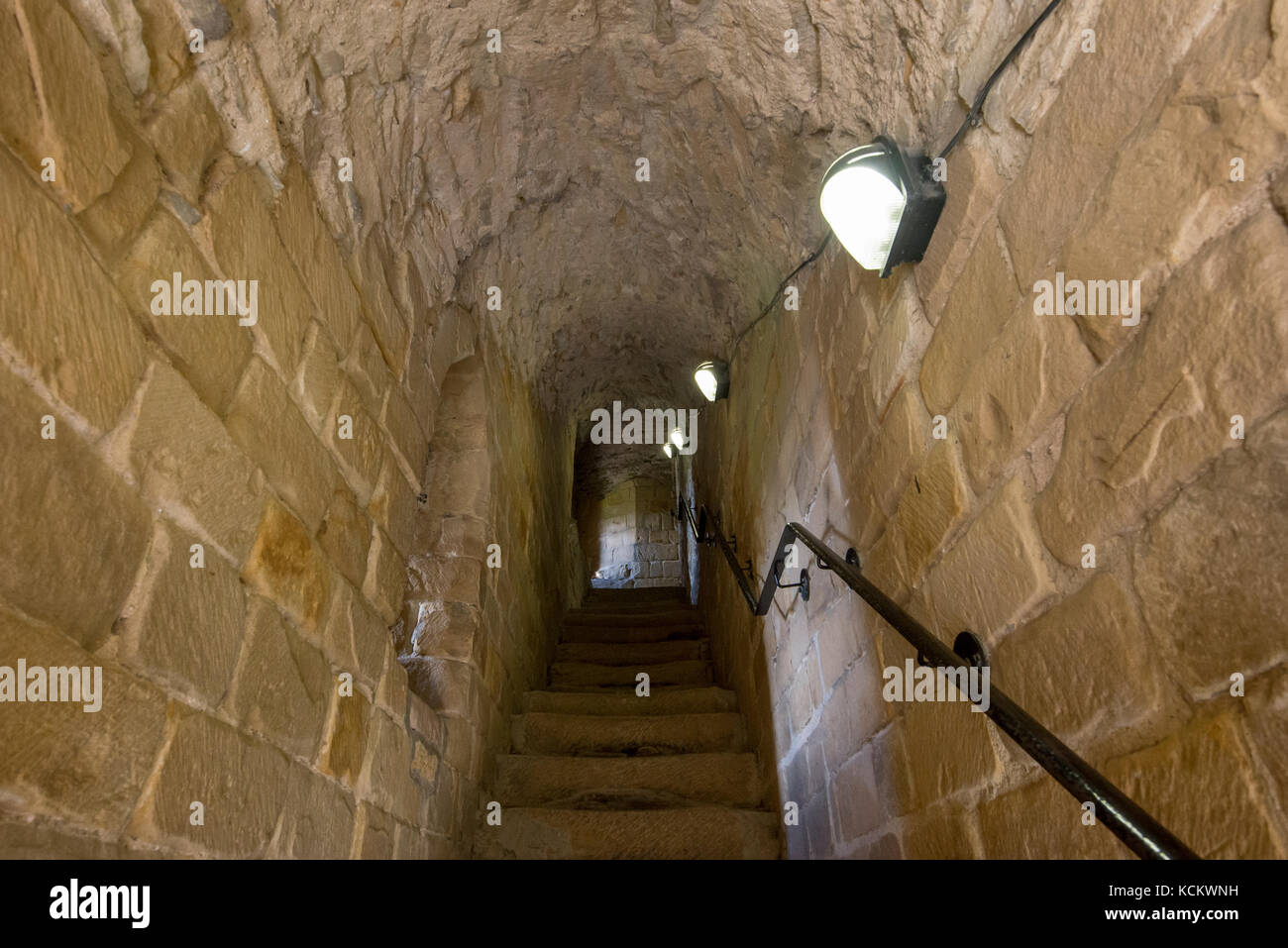 Intérieur du château la garder au château de Richmond, North Yorkshire, Angleterre. Banque D'Images