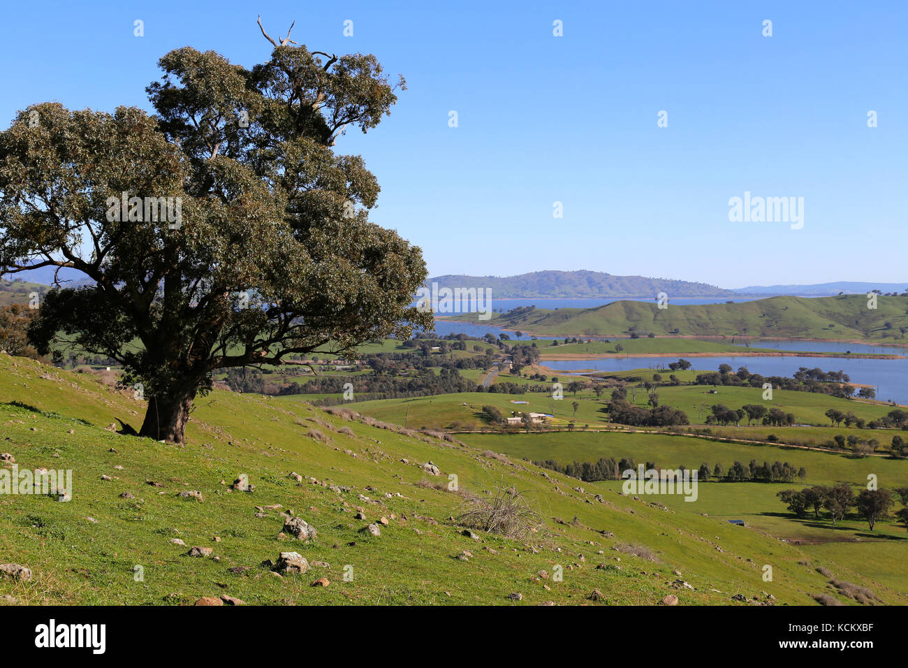 Lac Hume, lac artificiel créé pour le stockage de l'eau. Murray River, Victoria, Australie Banque D'Images