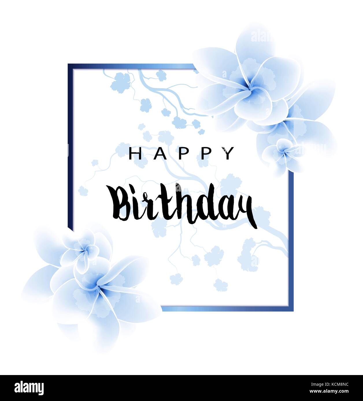 Abstract Design Joyeux Anniversaire Carte Avec Fleurs Et