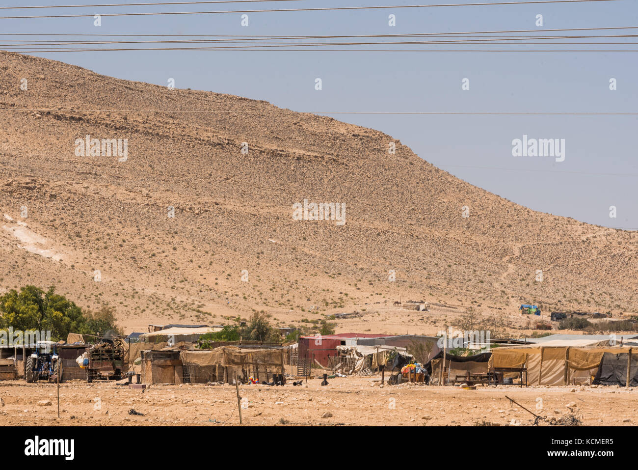 Camp bédouin dans le désert du Néguev, Israël Banque D'Images