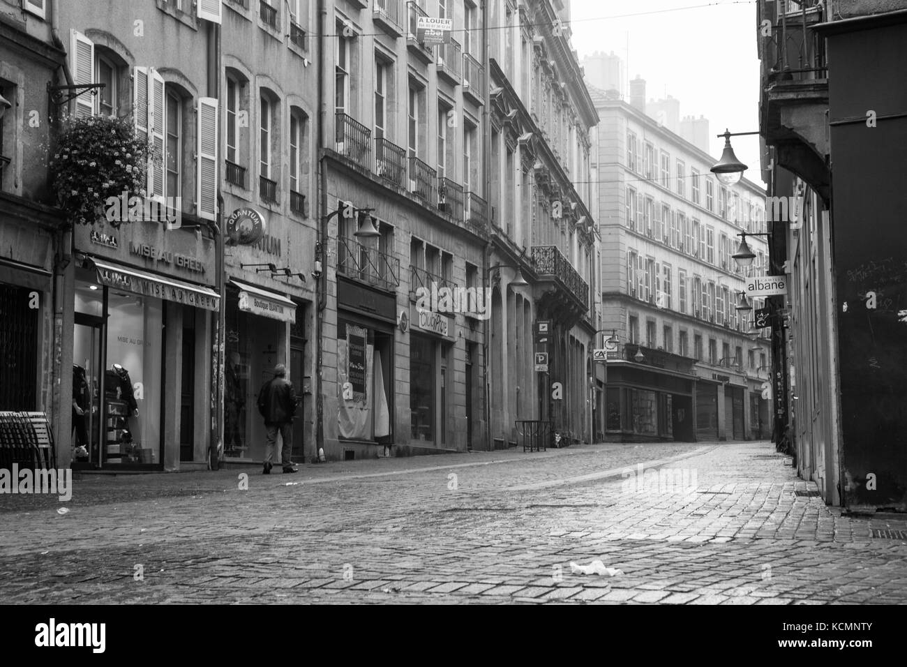 Tôt le matin dans les rues de Metz. Banque D'Images