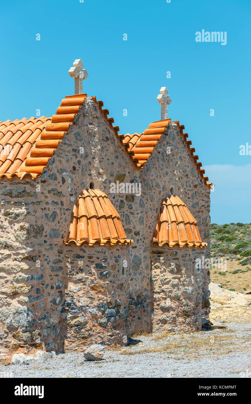 Monastère de Toplou près de la plage de Vai,.l'île de Crète en Grèce Banque D'Images