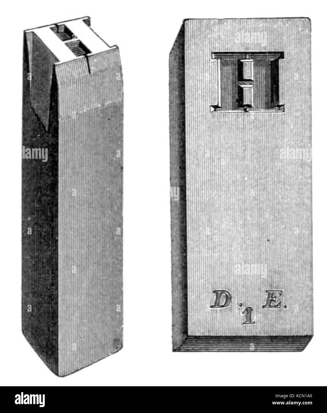 De Vinne poinçon et matrice 1904 Banque D'Images