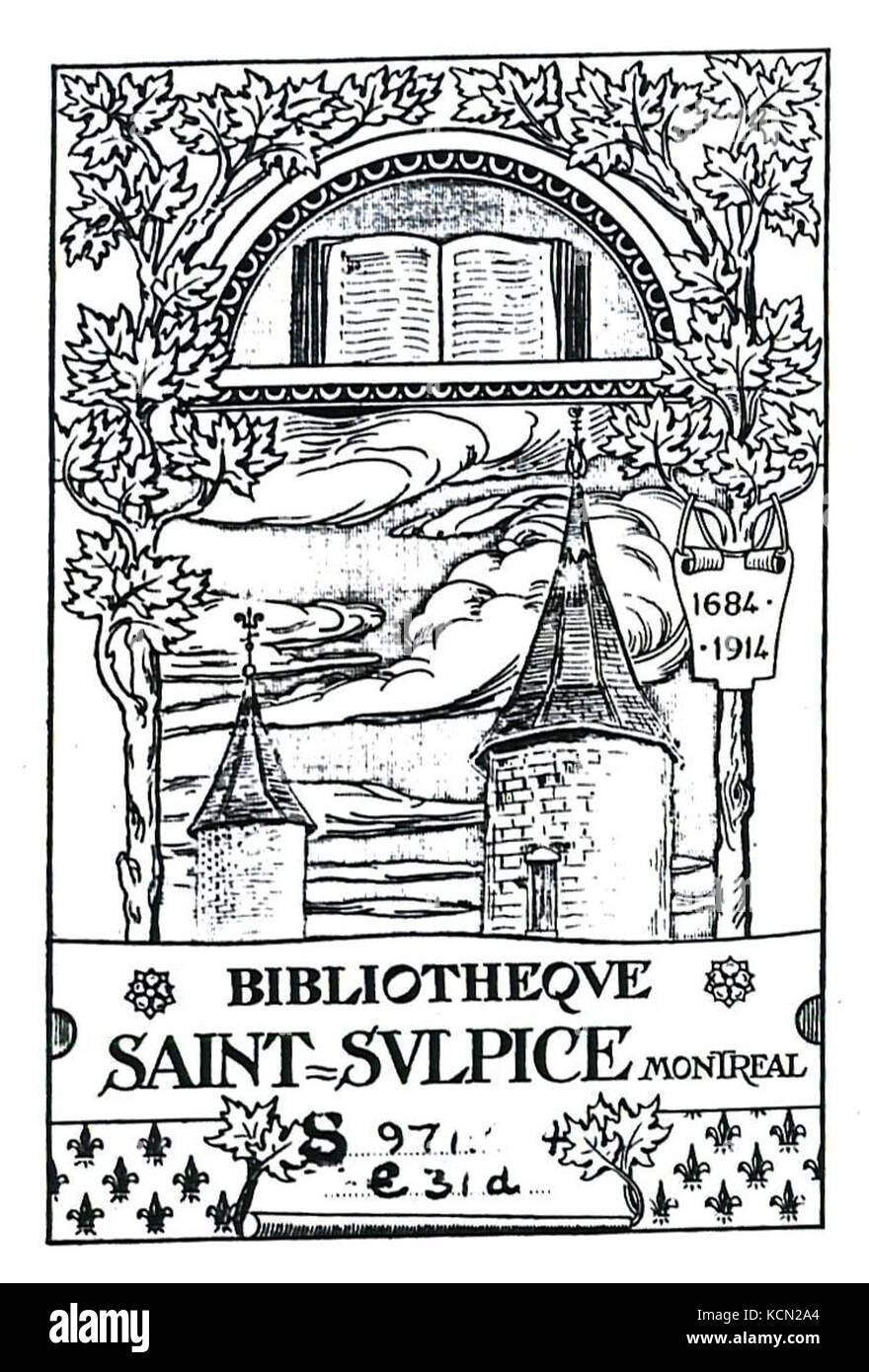Ex Libris Bibliothèque Saint-Sulpice Banque D'Images