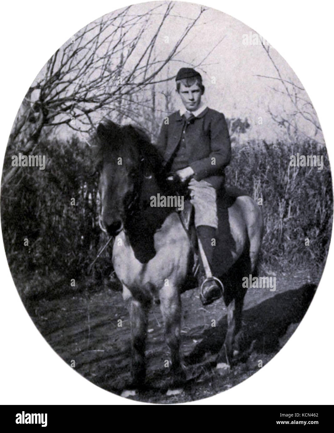 Anthony wilding, à 13 ans, avec jack Banque D'Images