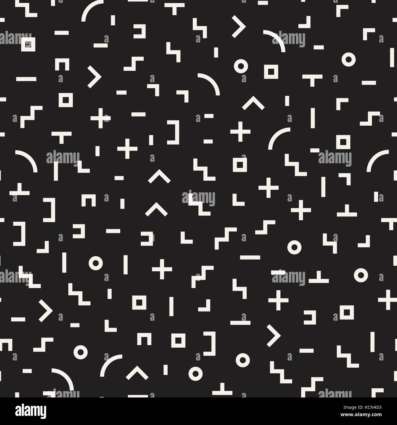 Formes géométriques épars. Inspiré par memphis style. abstract background vector. design noir et blanc sans irrégularité. Illustration de Vecteur