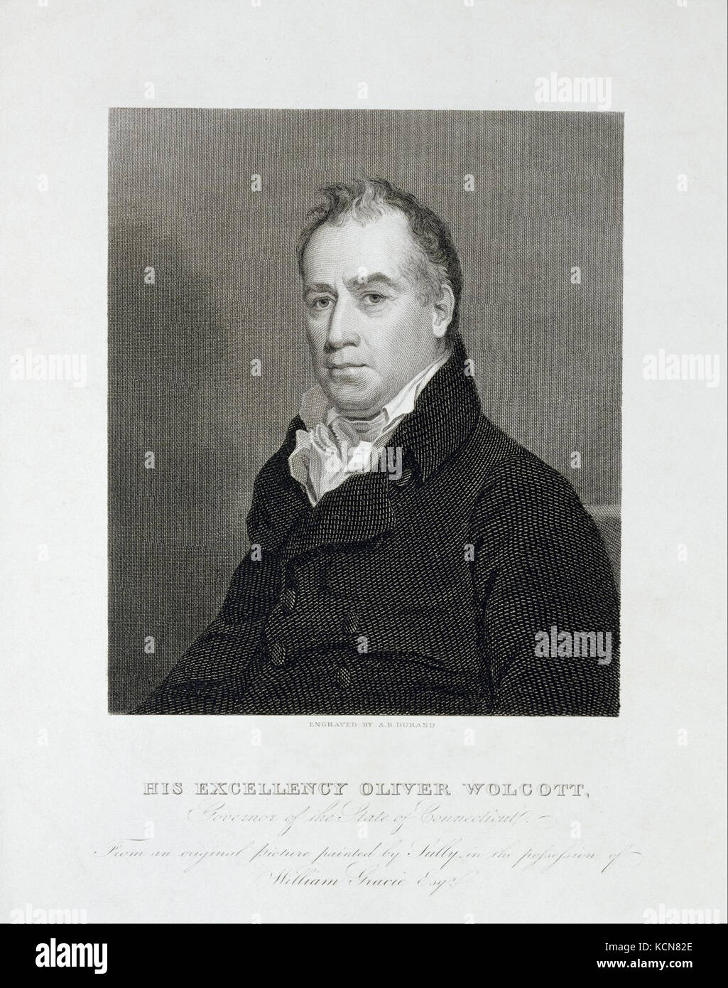Asher Brown Durand S. E. Oliver Wolcott, Gouverneur de l'état du Connecticutt Banque D'Images